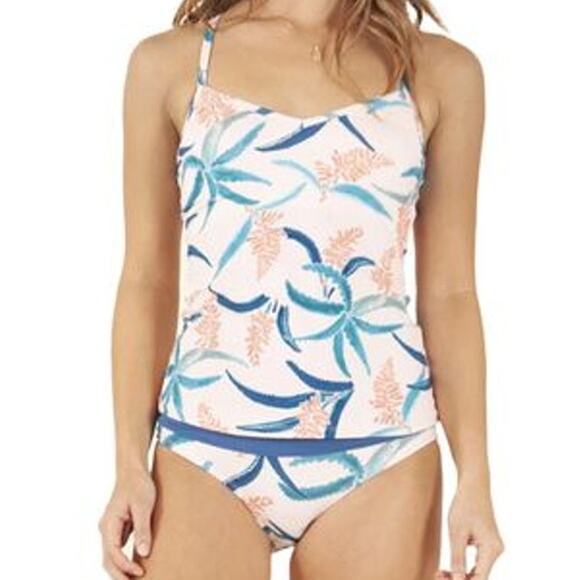 Carve Designs Swimsuit L Aloe Pacifica Print Tankini Top Bikini Bottom UPF50+ - Picture 1 of 16